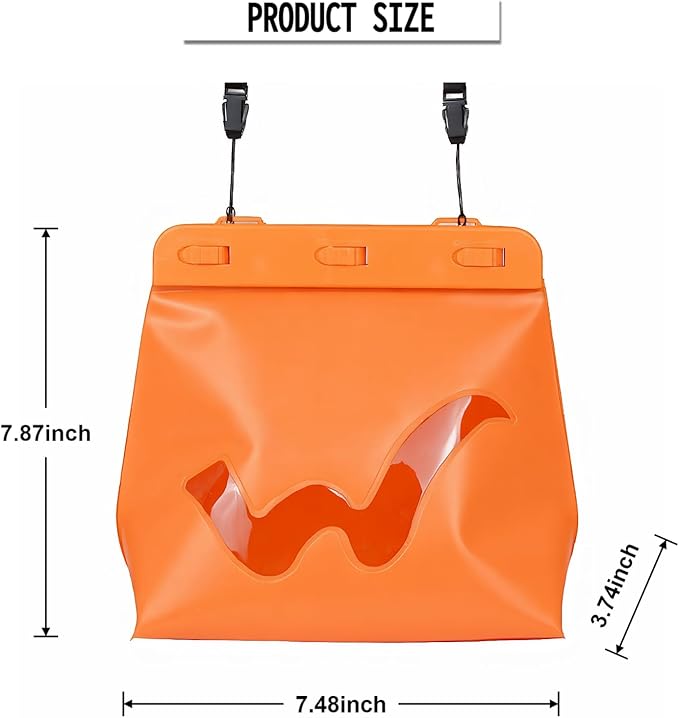 Small Dry Bags Waterproof,Orange,PVC Material Suitable for Beach Activities,Kayaking,Boating,Camping and More