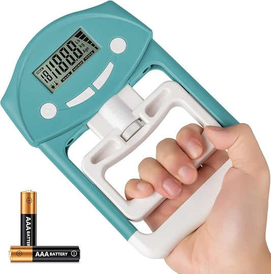 Grip Strength Tester, Hand Grip Dynamometer, Electronic Hand Grip Strength Tester Grip Strengthener Hand Exerciser Meter Digital Hand Grip Training Gauge 220 Lbs / 99 Kgs for Sports, School, Office and Home Use