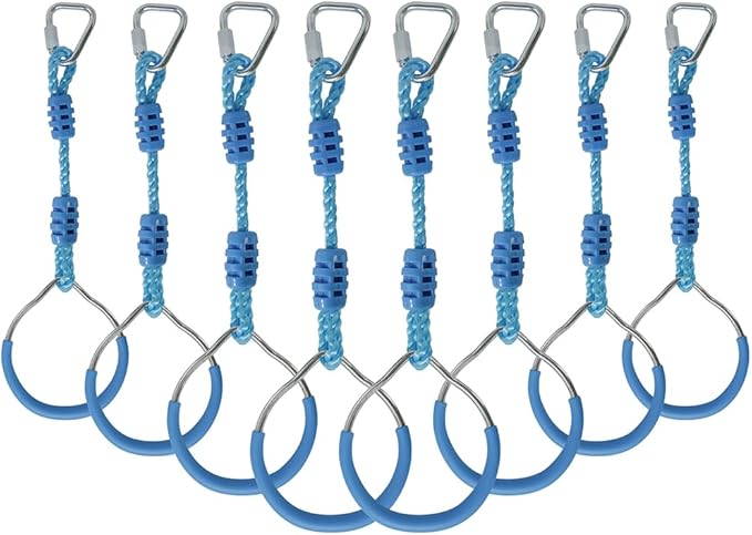 Ninja Ring Fitness Gymnastic Ring Climbing Bar Workout Outdoor Backyard Playground Training Equipment Play Set, Jungle Gym Fist Hanging Swing Monkey Bars Ninja Warrior Obstacle Course Trapeze Playsets