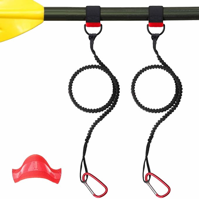 Paddle Leash Safety Rod Bungee Rod Holder Gripping Gear Leash with Innovative Gel Grip to The Paddle or Rod for Kayaking, Canoeing