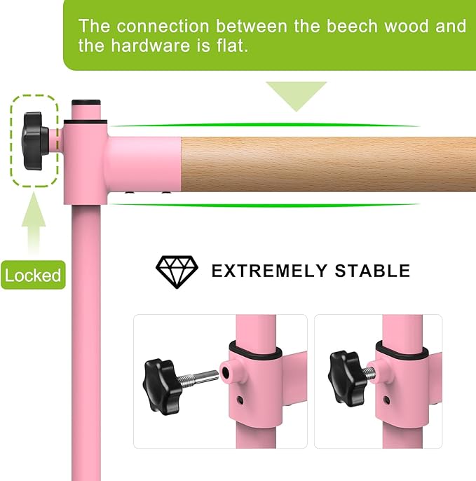 Dolibest Freestanding Ballet Bar, Height Adjustable Ballet Bar, Heavy Duty Dance Bar, with Non-Slip Rubber Pads, Enhanced Stability, Dance/Yoga/Fitness Stretching Bar, Ideal for Kids and Adults