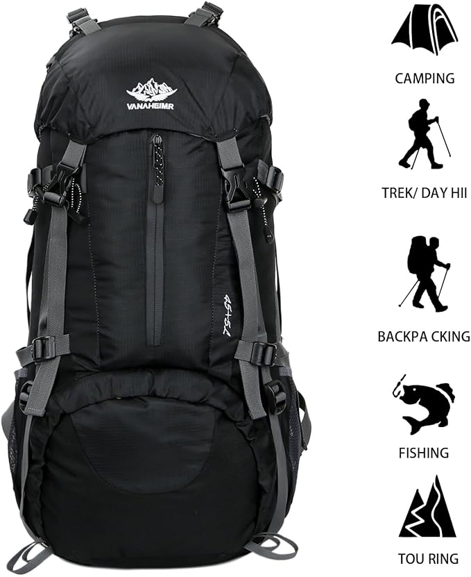 Esup 50L Hiking Backpack Men Camping Backpack with rain cover 45l+5l Lightweight Backpacking Backpack Travel Backpack
