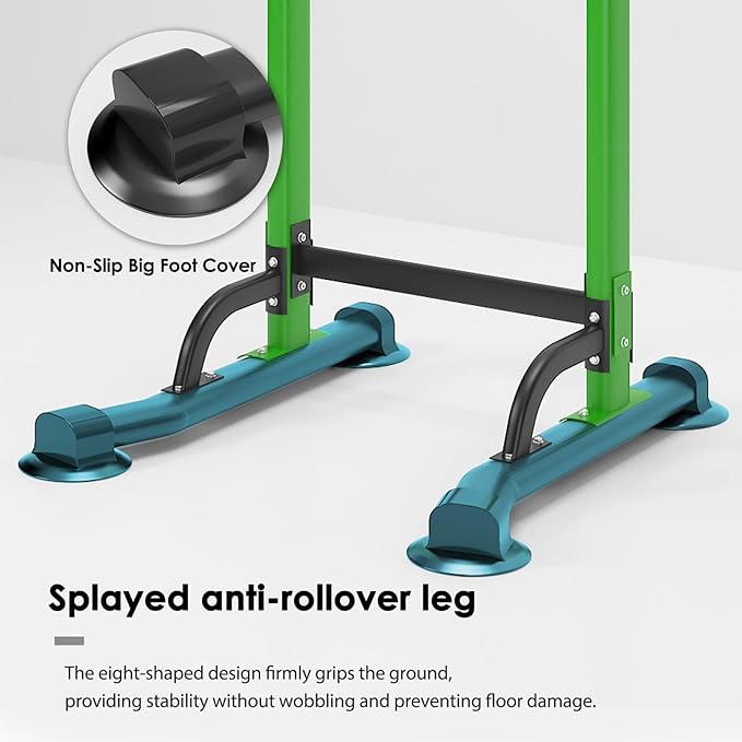 Dland Power Tower Pull Up Bar Dip Station and Height Adjustable Dip Bar Stand, Multi-Function Home Gym Exercise Equipment Strength Training Fitness Workout Station