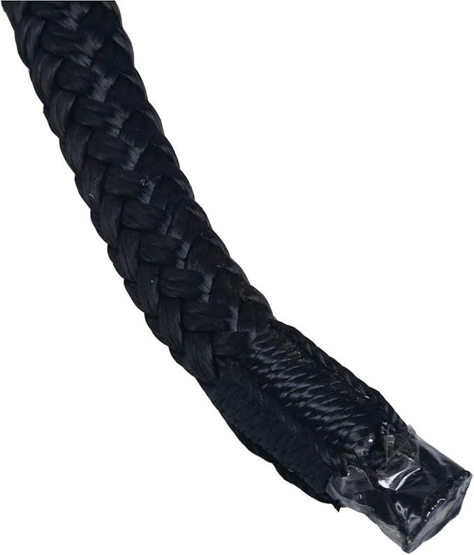 Amarine Made Pair of Double Braided Nylon Dock Lines 4840 lbs Breaking Strength (L:50 ft. D:1/2 inch Eyelet: 12 inch) 2 Pack of Marine Mooring Rope Boat Dock Lines Working Load Limit:968 lbs