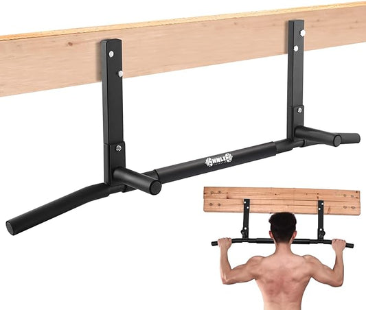 Joist Mounted Pull Up Bar, Ceiling Mount Chin Up Bar for Home Gym, Beam, Rafter, Easy installation, 42" Wide Bar