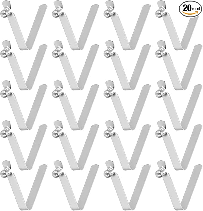 HARFINGTON Single Button Kayak Paddle Snap Spring Clip Spring Steel V-Shaped Hollow Lift Telescopic Locking Tube Pole Clips for Tent Umbrella Camping