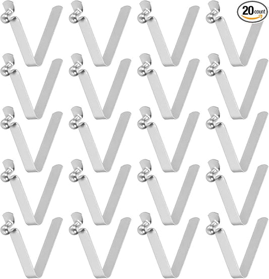 HARFINGTON Single Button Kayak Paddle Snap Spring Clip Spring Steel V-Shaped Hollow Lift Telescopic Locking Tube Pole Clips for Tent Umbrella Camping