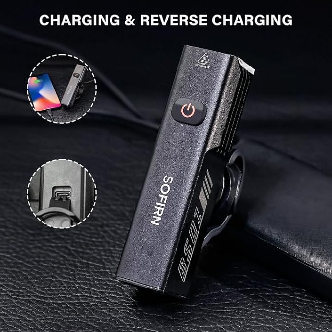 Bike Lights for Night Riding - Sofirn BS01 Super Bright Bike Headlight, USB C Rechargeable, IP65 Waterproof Front Bike Light Gift for MTB Day Night Riding Urban Cyclists, with Quick Release Bracket