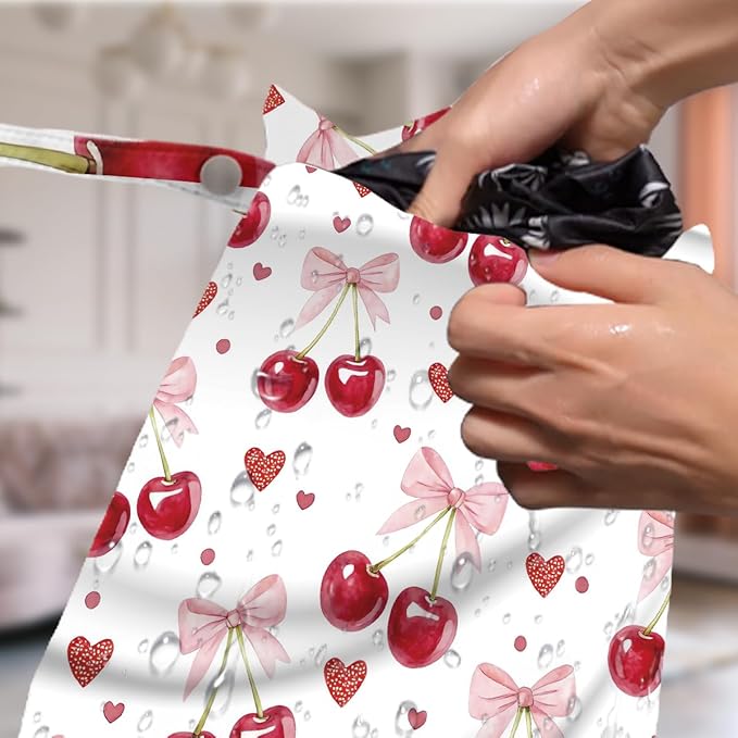 4 Pack Cute Flower Bow Cherry Wet Bag Waterproof Washable Reusable Wet Dry Bag for Swimsuit Clothes Soiled Items Cloth Diaper Travel Beach Pool Yoga Gym Toiletries Travel Beach Essentials