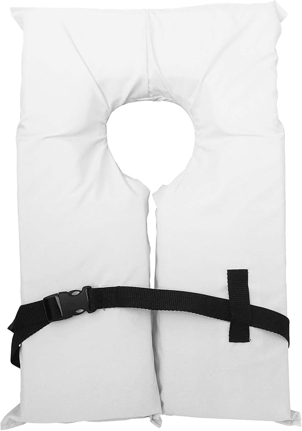 2 Pack Coast Guard Approved Life Jackets. High Visibility Color Type II Keyhole Life Vest in Classic May West Style. Compliance Flotation Device