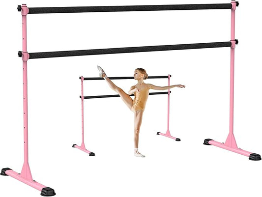 Dolibest Freestanding Ballet Bar, Height Adjustable Ballet Bar, Heavy Duty Dance Bar, with Non-Slip Rubber Pads, Enhanced Stability, Dance/Yoga/Fitness Stretching Bar, Ideal for Kids and Adults