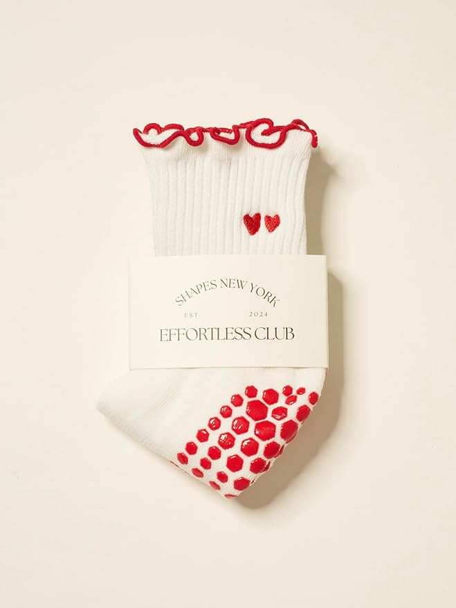 Crew Half Calf Grip Socks, Cutest Fruits Pilates Socks, Ruffle socks, Non-Slip, Barre Yoga Fitness