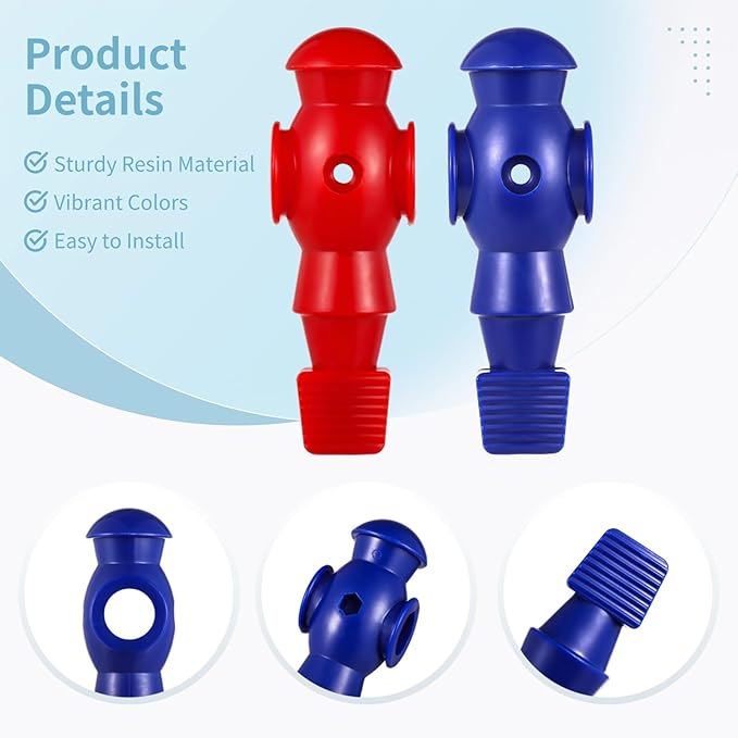 OMISTAR 26 Pcs Foosball Men, Resin Foosball Replacement Parts, Table Soccer Player Set for Tournament Foosball, 13 Red and 13 Blue