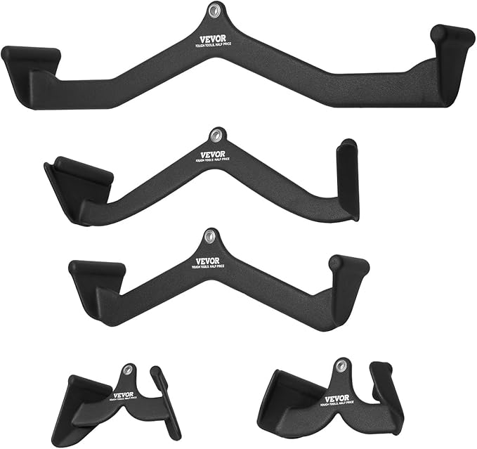 VEVOR LAT Pulldown Attachments, Cable Machine Rowing T-bar V-bar Tricep Pull Down Bar, Back Strength Training Rubber Coated Handle Grip, Bicep Curl Tricep LAT Pulldown Bar for Home Gym Fitness