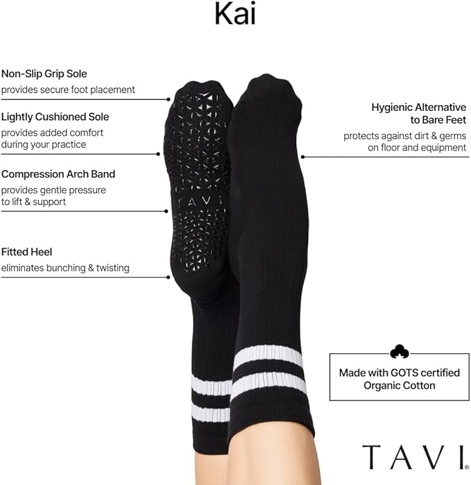 TAVI Women’s Savvy Grip Socks, Multi-Pack - Pilates Socks with Grips for Women, Slipper Socks for Pilates, Yoga, and Ballet
