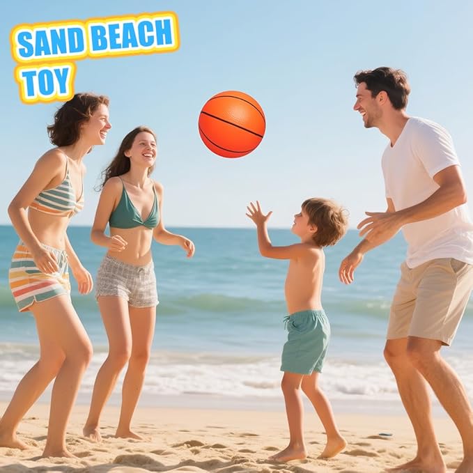 Dilabnba 8" Mini Rubber Replacement Basketballs for Basketball Hoop/Pool, Toddler Soft Beach Bouncy Ball Sports Party Game for Kids Adults, Junior Balls Indoor & Outdoor Arcades & Games (4PCS)