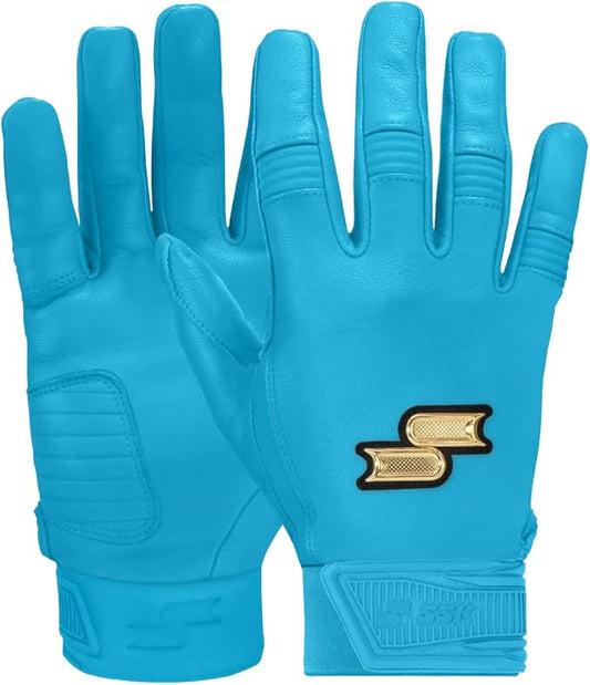 SSK Showcase Youth Baseball Batting Gloves - Durable Full Cabretta Leather Glove - 8 Colors