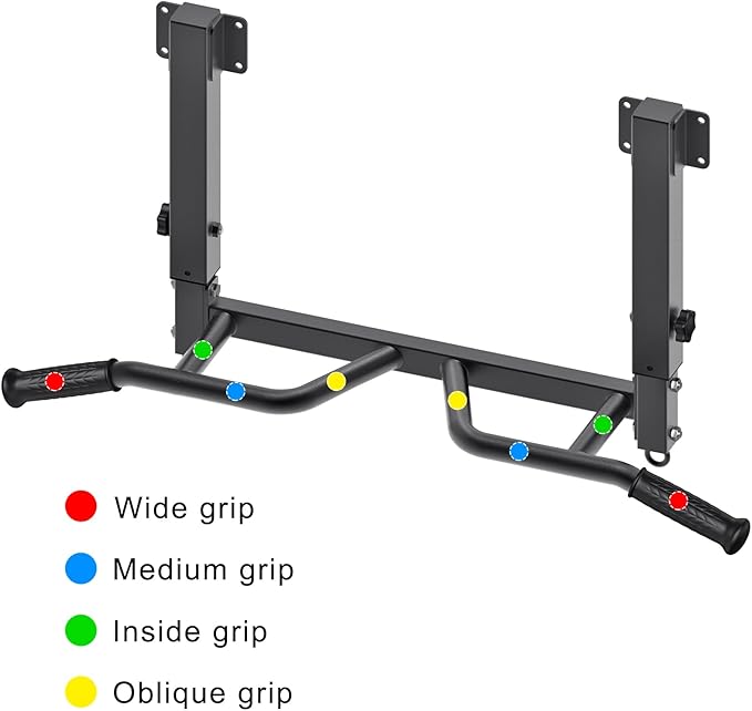 SELEWARE Heavy Duty Welded Pull Up Bar, Versatile Doorway Wall Mount, Joist Mounted, and Ceiling Mounted Chin Up Bars, Thick Metal Sturdy Construction for Full Body Workouts Support 500 lbs