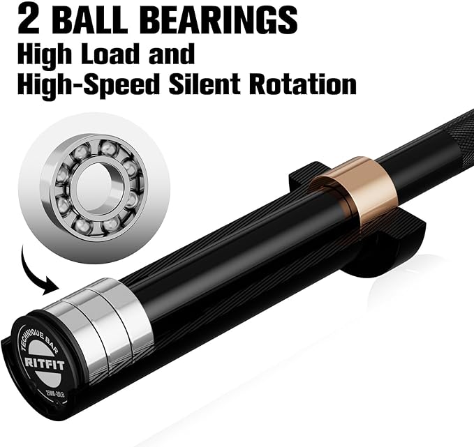 RitFit Barbell Weight Set - 4/6FT Olympic Barbell with Weight Plates (55-275LB Total) - Weightlifting Equipment for Squats, Curls, Deadlifts, Presses, Hip Thrusts