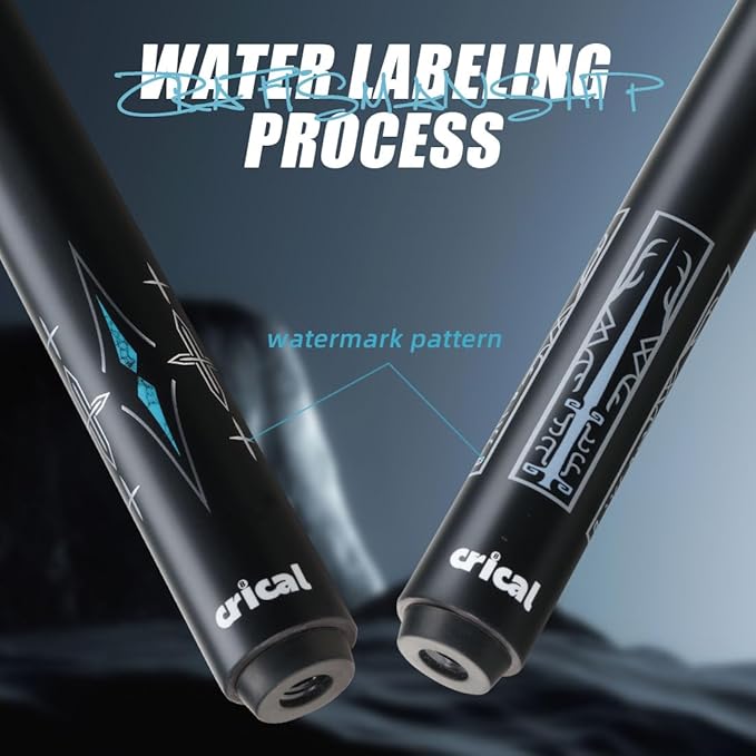 CRICAL Carbon Fiber Pool Cue Stick 58" Billiard Cue Sticks Professional Low Deflection Pool Sticks with 3/8 * 8 Pin Joint and 12.5mm Tip