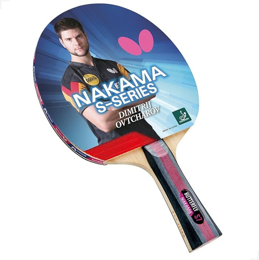 Butterfly Nakama Shakehand Ping Pong Paddle - Recommended for Beginner & Intermediate Level Players - Includes Two Free 40+ Balls - International Table Tennis Federation Approved
