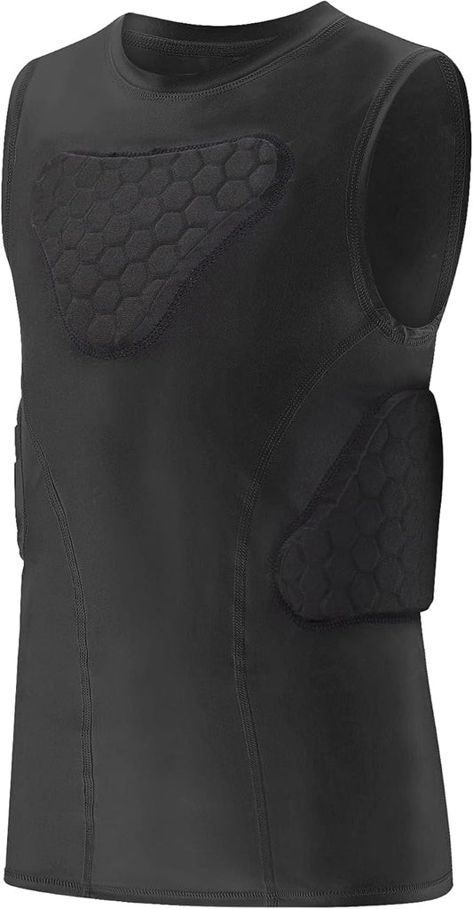 Youth Padded Compression Shirt Rib Protector for Football Protective Gear Baseball Padded Shirt Kid Child Boys