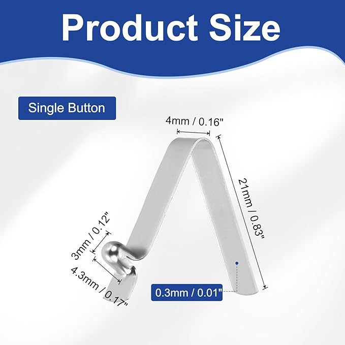 HARFINGTON Single Button Kayak Paddle Snap Spring Clip Spring Steel V-Shaped Hollow Lift Telescopic Locking Tube Pole Clips for Tent Umbrella Camping