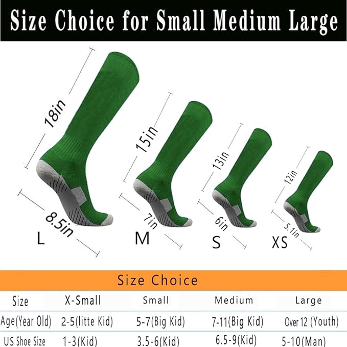 Baseball Socks 3 Pairs for Kid Youth Adult(4-20 Years Old) Team Sport Athletic Soccer Socks Cushion Softball Socks