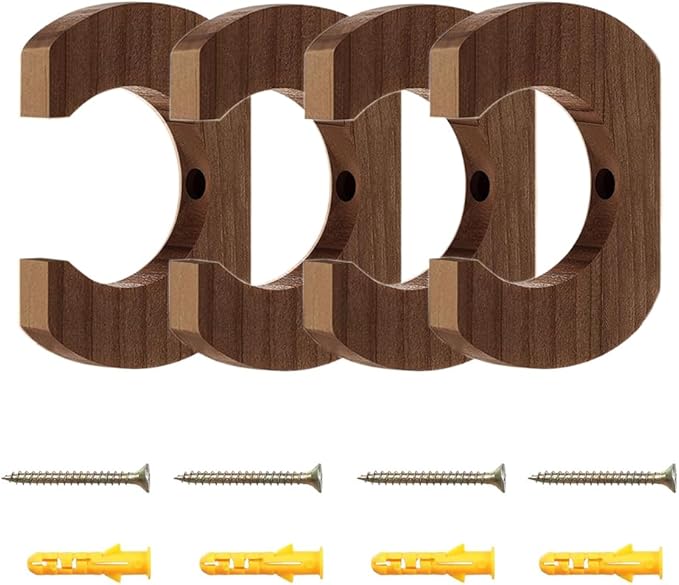 4 PCS Kayak Paddle Rack Hanging Board,Paddle Holder Hangers Racks Wall Storage Keeper Hanging Oar Wall Decor Oar Board Accessories for Paddle Storage Wall Rack,Kayak,SUP,Canoe Paddles.-Brown