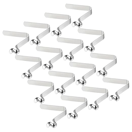 PATIKIL 8.3x8mm Kayak Paddle Snaps, 16 Pack Tent Pole Clips Steel V Shaped Single Pin Push Button Spring Clips Lock Tube Pole Clips for Camping Awning