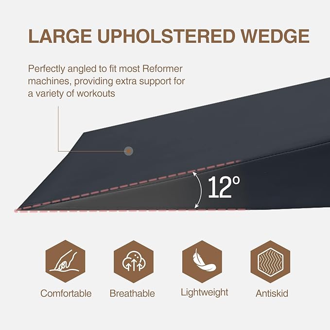 Large Upholstered Pilates Wedge for Pilates Reformer, Exercise Equipment for Pilates Reformer Machine, Workout Pad for Floor Exercises, Ideal for Home Pilates and Studio Use