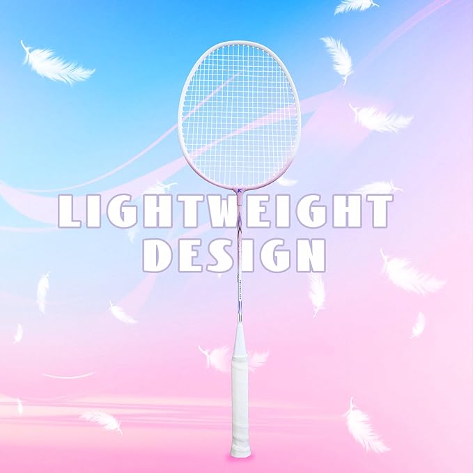 Badminton Rackets Set with 3 Shuttlecocks, Lightweight Badminton Set of 2 for Outdoor Backyard Games, Lightweight Badminton Racquets for Kids Adults Beginners