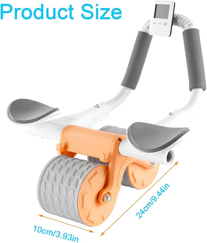 Bersauji 2025 New Ab Roller Wheel with Knee Mat &Timer, Automatic Rebound Abdominal Wheel, Ab Abdominal Exercise Roller with Elbow Support, Abs Workout Equipment Ab Exercise Roller for Women Men.