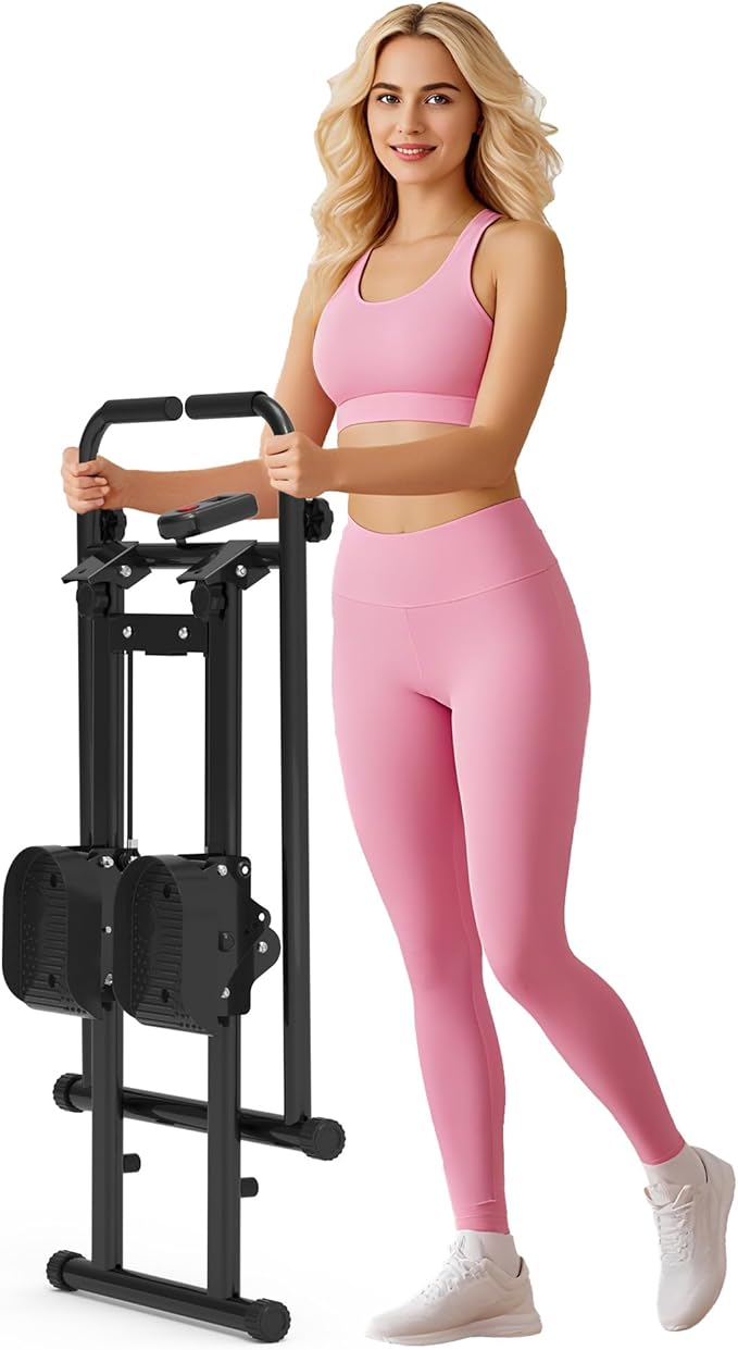 Leikefitness Stair Stepper for Home-Upgrade Vertical Climber,Folding Cardio Exercise Machine,Stair Climber for Full Body Workout with Adjustable Handlebar for Women & Men