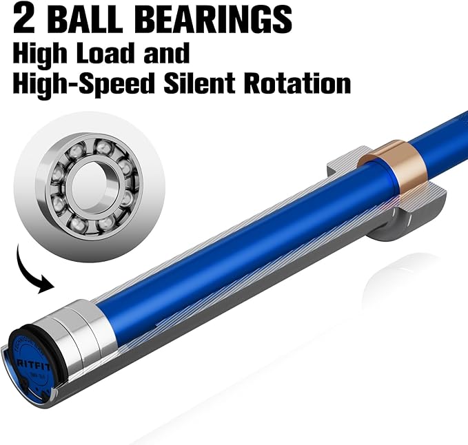 RitFit Barbell Weight Set - 4/6FT Olympic Barbell with Weight Plates (55-275LB Total) - Weightlifting Equipment for Squats, Curls, Deadlifts, Presses, Hip Thrusts