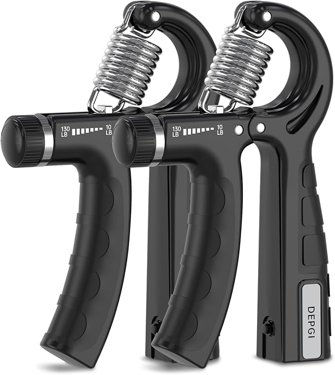 DEPGI Smart Grip Strength Trainer with App, Digital Hand Gripper with 10-130LB Resistance for Muscle Building & Injury Recovery（2 Pack)