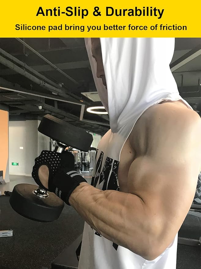 Weightlifting Gym Gloves for Men Women, Breathable Workout Gloves, Anti-Slip Exercise Gloves, Adjustable Wrist Support, Full Palm Protection, Lightweight