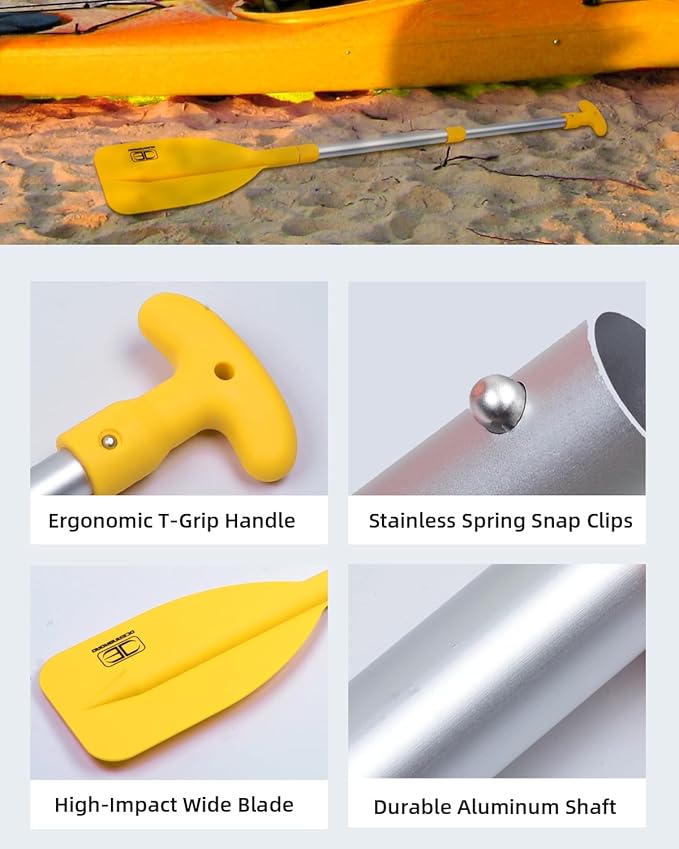 OCEANBROAD Telescoping Emergency Paddle 21''-42''（Assembling Required）/26''-54'' Aluminium Shaft for Kayaking Boating Canoeing River Tubing