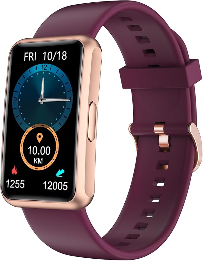 HUAKUA Fitness Tracker No Bluetooth No APP No Phone Needed, Fitness Watch for Men Women Parents IP68 Waterproof with Full Touch Screen Steps Calories Counter Sleep Tracker Alarm Clocks (Purple)