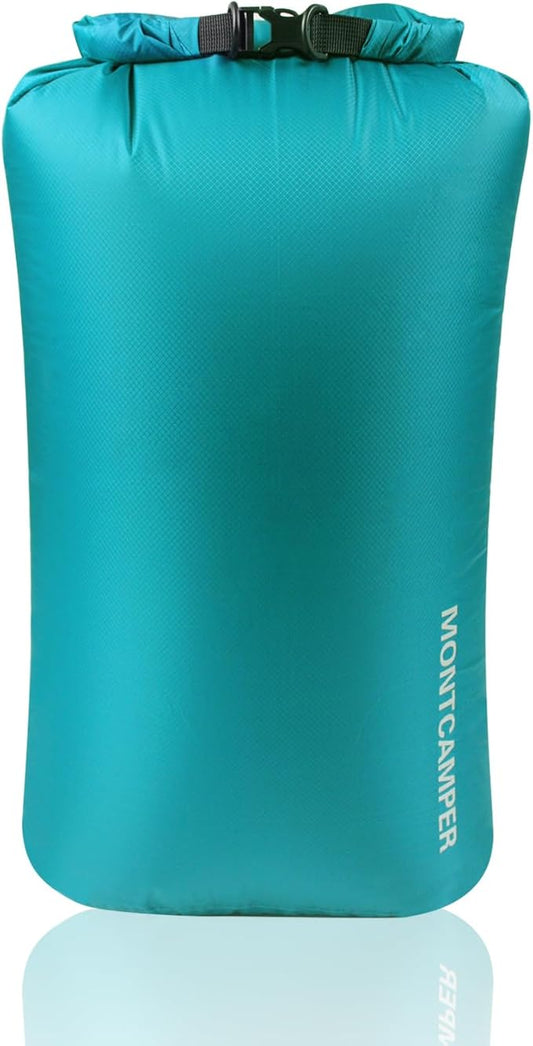 30D Nylon Waterproof Dry Bag-Extra Large Waterproof Storage Sack with Roll Top Closure-Suitable for Long Hiking, Camping, Kayaking and Beach-Float on Water(35L/Turquoise blue)