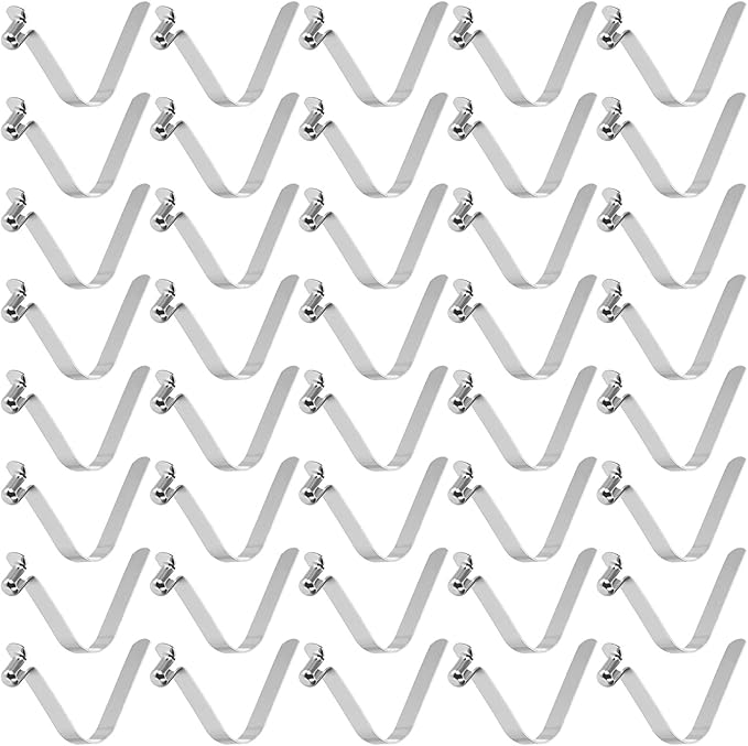 HARFINGTON Single Button Kayak Paddle Snap Spring Clip Spring Steel V-Shaped Hollow Lift Telescopic Locking Tube Pole Clips for Tent Camping