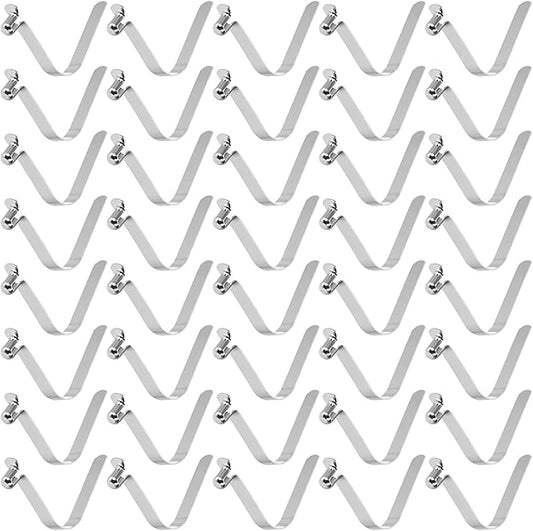 HARFINGTON Single Button Kayak Paddle Snap Spring Clip Spring Steel V-Shaped Hollow Lift Telescopic Locking Tube Pole Clips for Tent Camping