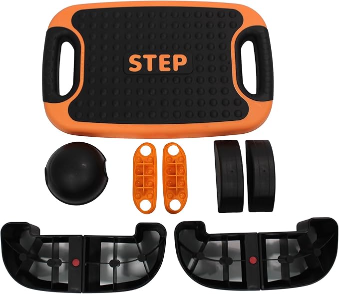 DIKEP 4-in-1 Step Up Platform, Adjustable Aerobic Balance Board, Steppers for Exerciser, Non Slip Multifunctional Stepper Platform Home Gym Workout Equipment