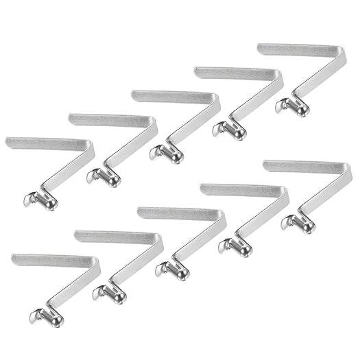 PATIKIL 8.5x5mm Kayak Paddle Snaps, 10 Pack Tent Pole Clips Steel V Shaped Single Pin Push Button Spring Clips Lock Tube Pole Clips for Camping Awning