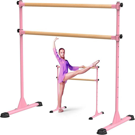 Height Adjustable Ballet Barre, Heavy Duty Freestanding Dance Bar, Anti-Slip Sturdy for Kids & Adults, Ideal for Home, Ballet, Fitness, Yoga