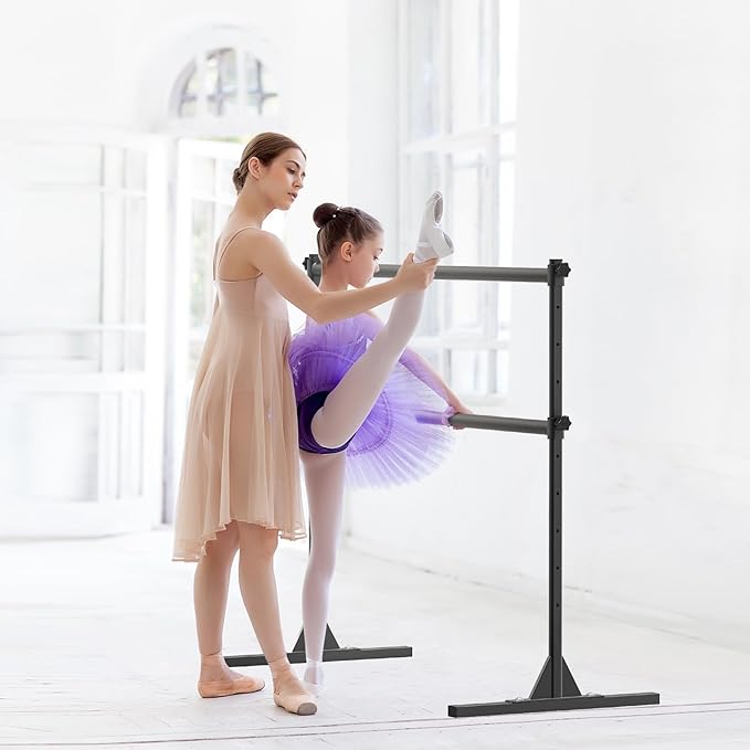 SELEWARE Height Adjustable Ballet Barre Freestanding Ballet Bar Heavy Duty Dance Bar Support Barre Movements Body Stretch Pull-ups, Sturdy Construction Never Fall Apart, Anti-Slip