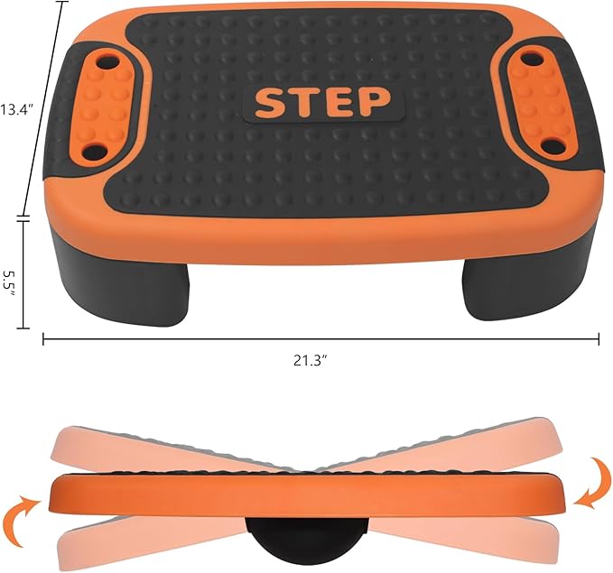 DIKEP 4-in-1 Step Up Platform, Adjustable Aerobic Balance Board, Steppers for Exerciser, Non Slip Multifunctional Stepper Platform Home Gym Workout Equipment