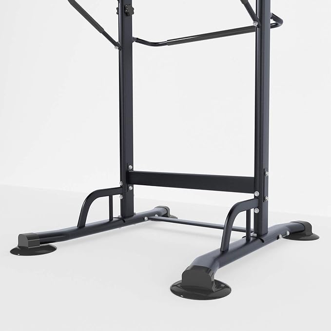 DlandHome Upgrade Multi-Function Power Tower Adjustable Height Pull Up and Dip Station Strength Training Fitness Workout Station, PSBB002-P