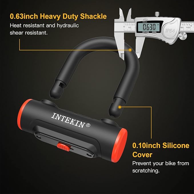 Bike U Lock Heavy Duty Bike Lock Bicycle Lock, 16mm U Lock and 3ft / 5ft / 6ft Length Security Cable with Sturdy Mounting Bracket for Bicycle, Motorcycle and More