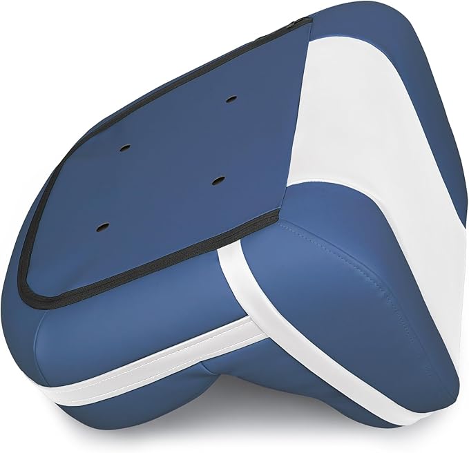 Lean Pro Casting Fishing Boat Seat High Back Bass Boat Seat, White/Blue